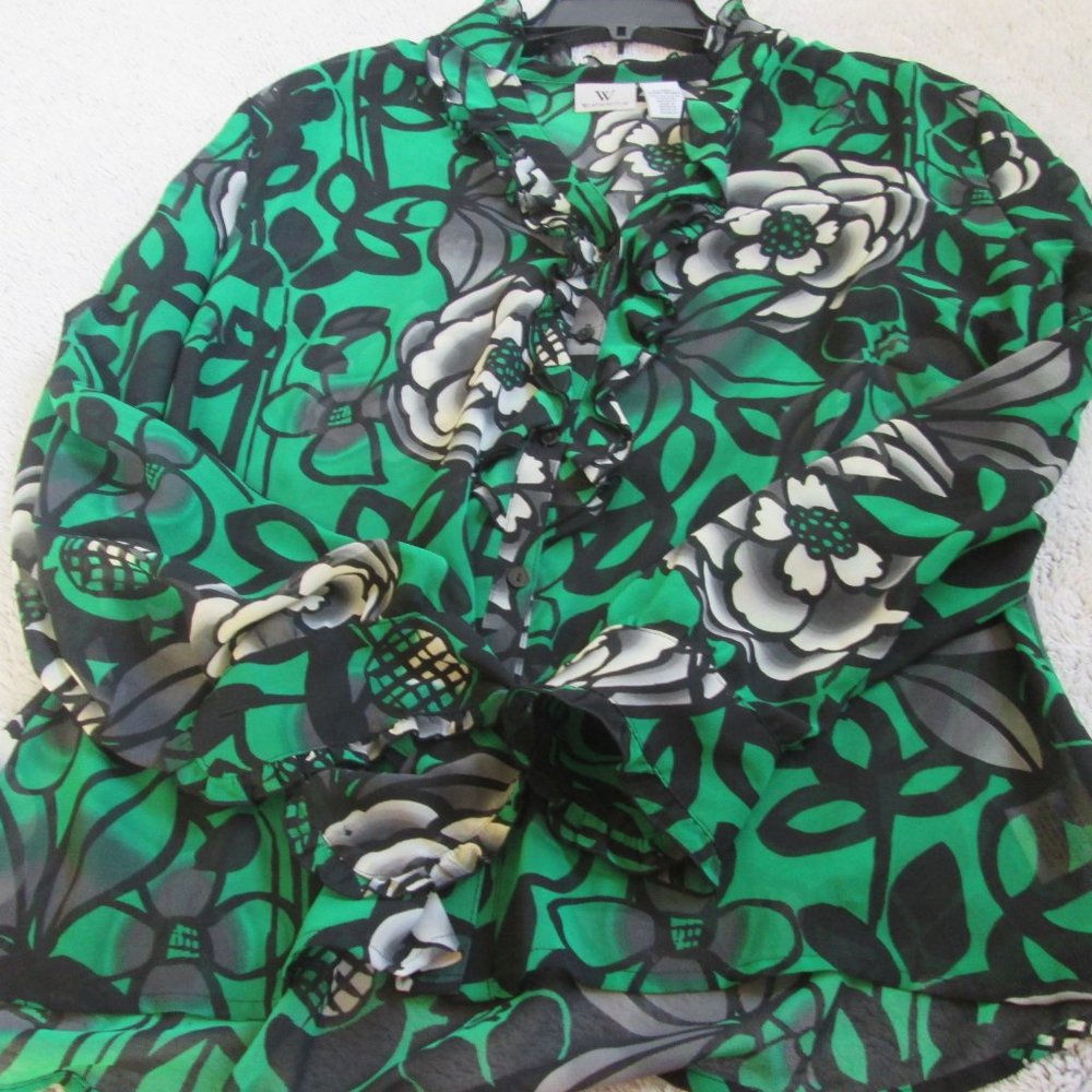 Chiffon Long Sleeve  Elegant Dressy Blouse